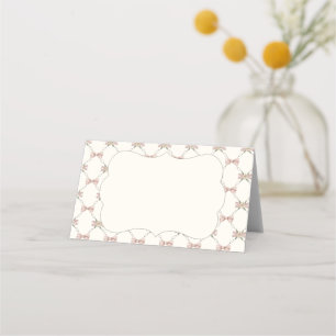 Silly Goose Preppy Bow Baby Shower Blank Place Card