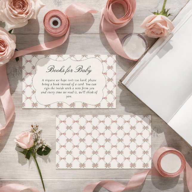 Silly Goose Preppy Bow Baby Shower Enclosure Card (Creator Uploaded)