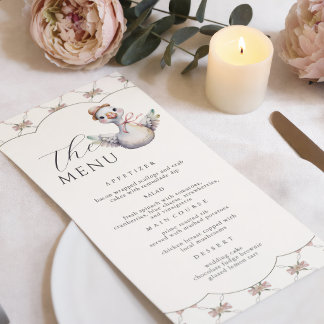 Silly Goose Preppy Bow Baby Shower Menu