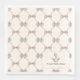 Silly Goose Preppy Bow Baby Shower Napkin