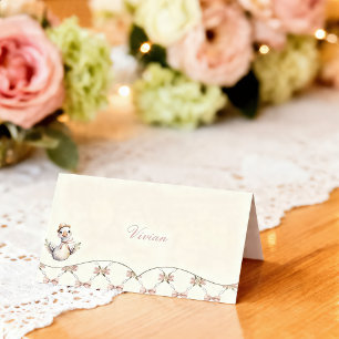 Silly Goose Preppy Bow Baby Shower Place Card