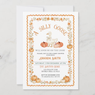 Silly Goose Pumpkin Fall Baby Shower Invitation