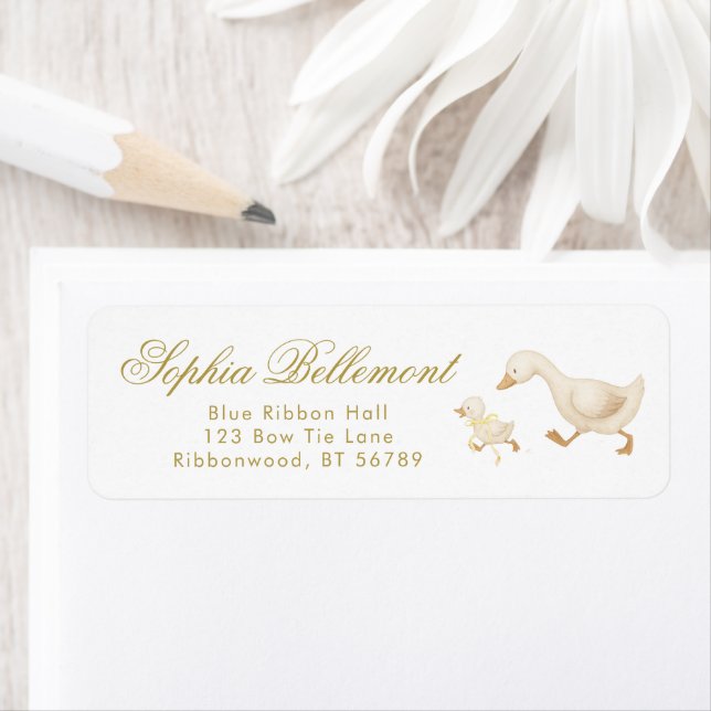 Silly Goose Sage Baby Shower Return Address (Insitu)