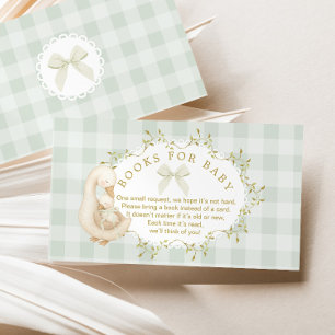 Silly Goose Sage  Bow Gingham Books for baby Enclosure Card