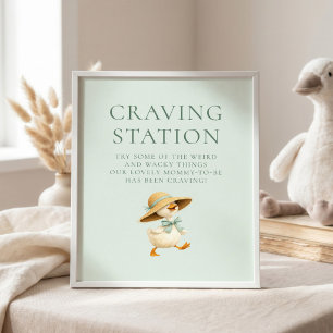 Silly Goose Sage Craving Station Baby Shower Sign
