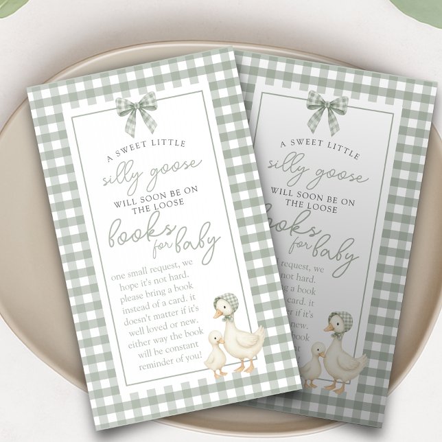 Silly Goose Sage Green Coquette Books for Baby Enclosure Card (Creator Uploaded)