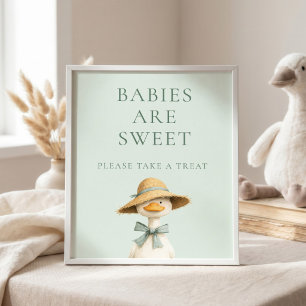 Silly Goose Sage Take a Treat Baby Shower Sign