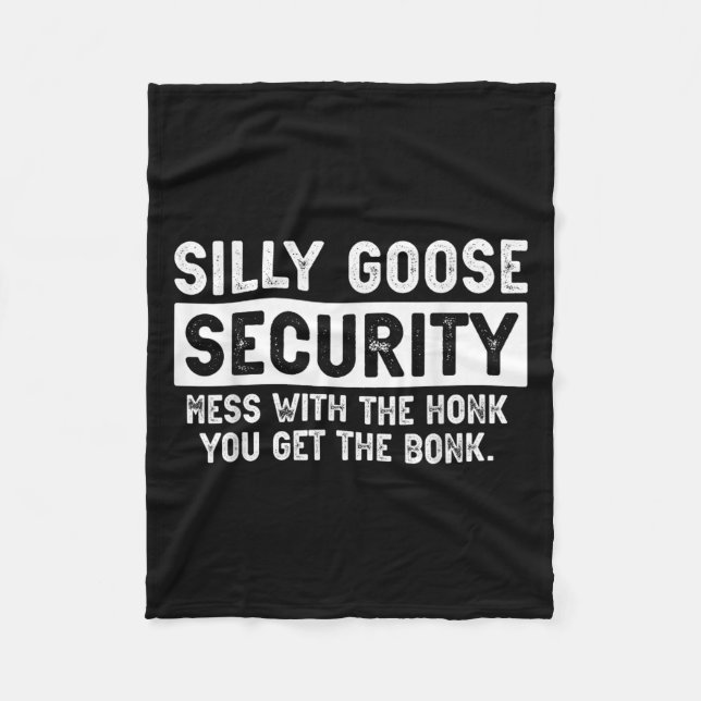 Silly Goose Security Funny Halloween Costume  Fleece Blanket (Front)