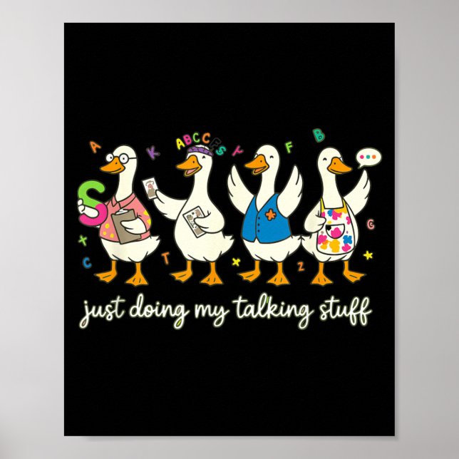 Silly Goose Speech Therapist Autism Awareness Poster (Front)