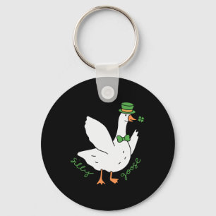 Silly Goose St Patrick's Day Leprechaun Hat Irish Key Ring