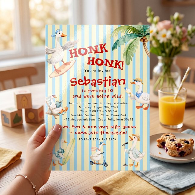 Silly Goose Summer Birthday Invitation (Creator Uploaded)
