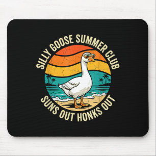 Silly Goose Summer Club Retro Suns Out Honks Out Mouse Pad