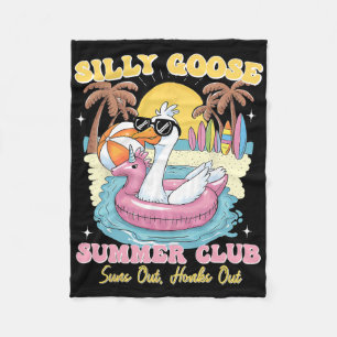 Silly Goose Summer Club Summer Vacation Beach Wome Fleece Blanket
