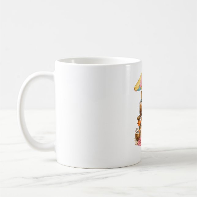 Silly Goose Summer Vacation Iced Coffee Beach Chai Mug (Left)