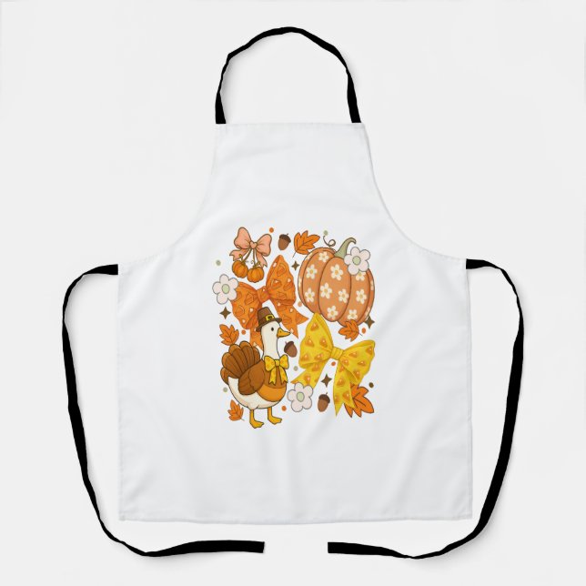 Silly Goose Thankgiving Coquette Turkey Apron (Front)