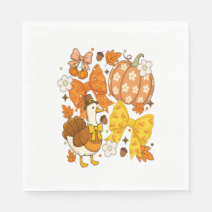 Silly Goose Thankgiving Coquette Turkey Napkin