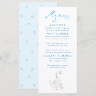 Silly Goose Themed Baby Shower Menu Cards