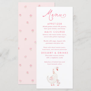 Silly Goose Themed Baby Shower Menu Cards