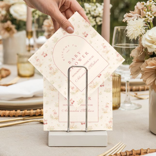 Silly Goose Vintage Baby Shower Napkin (Creator Uploaded)