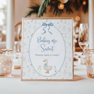 Silly Goose Vintage Floral Babies Are Sweet Treat  Poster