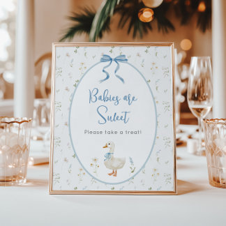 Silly Goose Vintage Floral Babies Are Sweet Treat  Poster