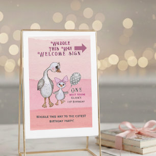 Silly Goose Waddle This Way Welcome Sign Invitation