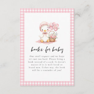 Silly Goose Watercolor Girl Baby Shower  Enclosure Card