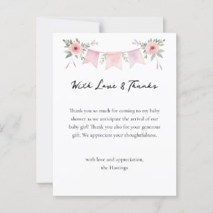 Silly Goose Watercolor Girl Baby Shower Thank You  Postcard