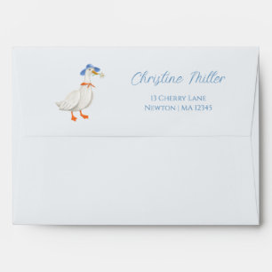 Silly Goose Whimsical Bow Baby Boy Shower Envelope