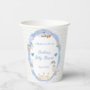 Silly Goose Whimsical Bow Baby Boy Shower Paper Cups