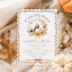 Silly Goose Whimsical Fall Baby shower Invitation