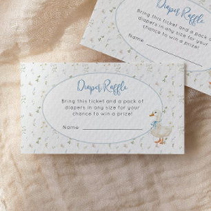 Silly Goose Wildflower Blue Diaper Raffle ticket Enclosure Card