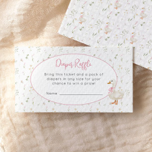 Silly Goose Wildflower Girl Diaper Raffle Enclosure Card