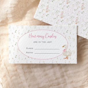 Silly Goose Wildflower Pink How Many candies Enclosure Card