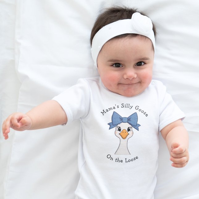 Silly Goose with Hair Bow  Baby Bodysuit (Creator Uploaded)