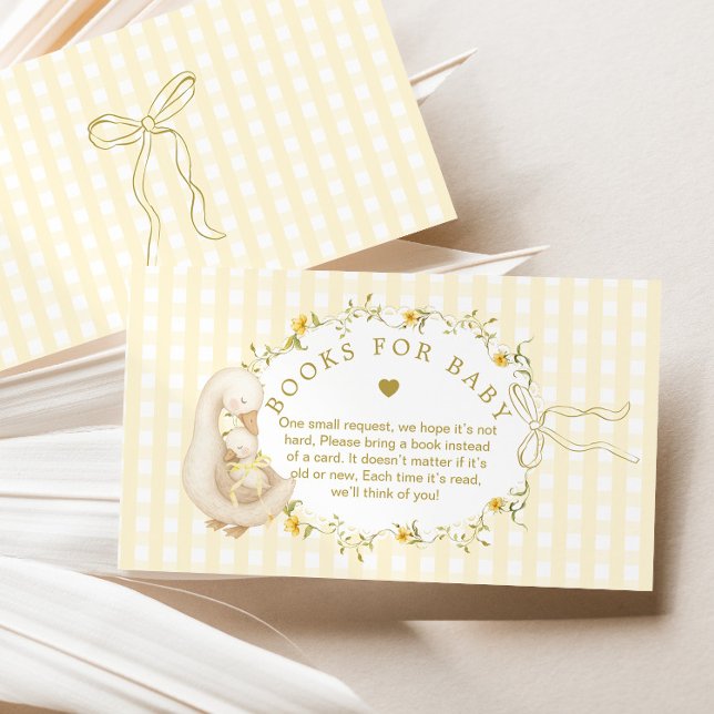 Silly Goose Yellow Gingham Books for baby Enclosure Card (Creator Uploaded)