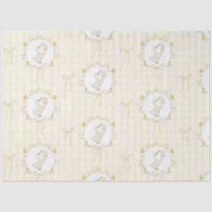 Silly Goose Yellow Gingham wildflower Baby Shower Tissue Paper