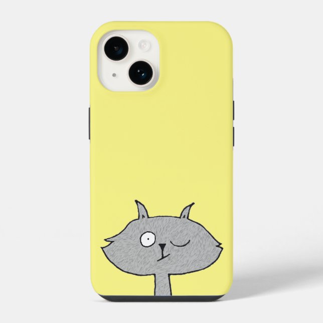 Silly Grey Cat iPhone Case (Back)
