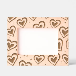 Silly Hearts Etched Wooden Frame Engraved Frames