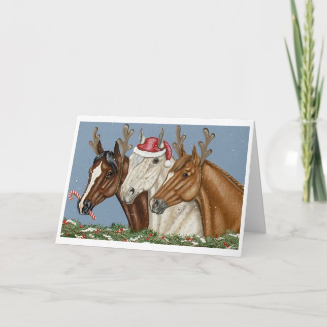 Silly Horse Trio Christmas Card (Front)