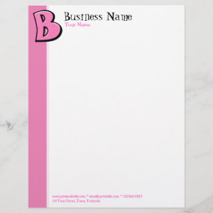 Silly Letter B pink Letterhead