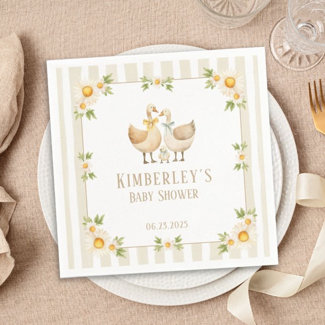 Silly Little Goose Gender Neutral Baby Shower Napkin (Creator Uploaded)