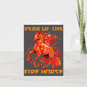 Silly lunar horse fire year yea new chinese happy card