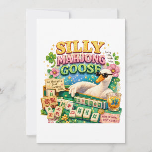 Silly Mahjong Goose Cute Bird Thank You Card