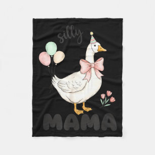 Silly Mama Goose Mom Birthday Party Family Matchin Fleece Blanket