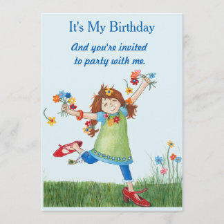 Silly McGilly Flower Power Birthday Invitation