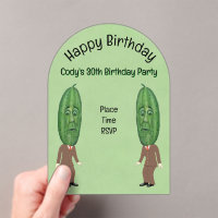 Silly Men Big Green Pickle Heads Faces Birthday