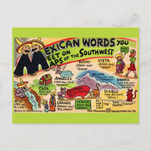 Silly Mexican Words Postcard