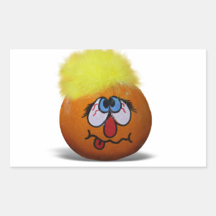 Silly Mini Pumpkin Face Rectangular Sticker