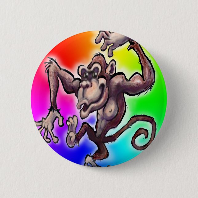 Silly Monkey 6 Cm Round Badge (Front)